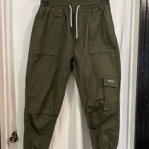 SHEIN dark olive green joggers with cargo pockets